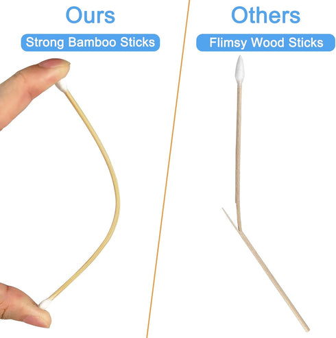 Gun Cleaning Swabs, Double Tips, 6 Inch Bamboo Sticks for Pistol, Rifle, Handgun Cleaning & Maintenance