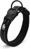 Creation Core Reflective Mesh Padded Dog Collar, Adjustable Nylon Outdoor Adventure Collar (Black, M)
