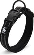 Creation Core Reflective Mesh Padded Dog Collar, Adjustable Nylon Outdoor Adventure Collar (Black, M)