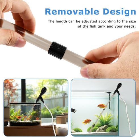 Waylenbo 80GPH 5-80 200cm Small Fish Aquarium Gravel Cleaner Kit - Manual Strong Suction Gravel Vacuum for Aquarium