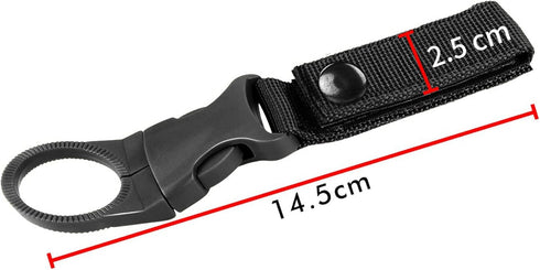 IronSeals Nylon Tactical Gear Clip - Carabiner Water Bottle Buckle Hook Holder for Hiking, Camping