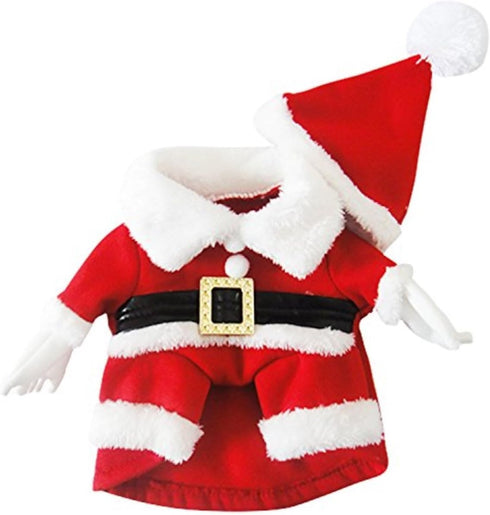 Mogoko Dog Cat Christmas Santa Claus Costume, Funny Pet Cosplay Outfits with Cap for Xmas (XL Size)