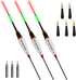 QualyQualy LED Fishing Bobbers, Lighted Floats for Night Fishing, 1/32oz, 1/24oz, 1/16oz - 3Pcs