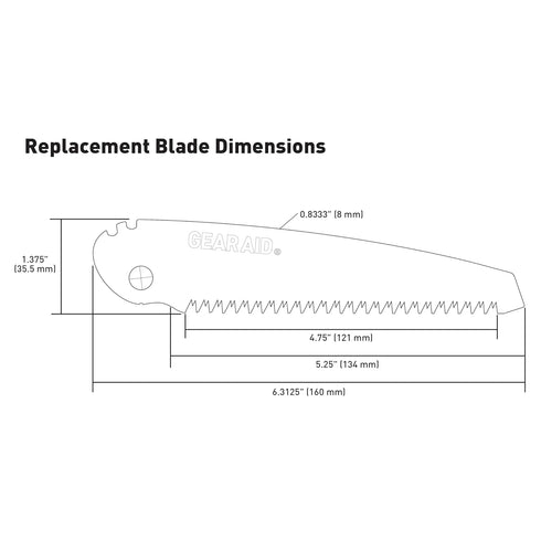 GEAR AID Skara Replacement Blade for Folding Camp Saw, Ideal for Cutting 2.5” Diameter Wood for Camping, Hiking