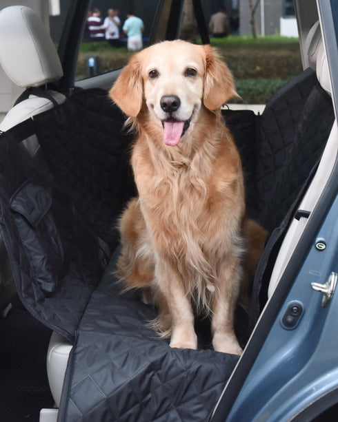 600D pettycare Dog Car Seat Cover for Back Seat, Heavy Duty Waterproof & Scratch-Resistant for Car with Side Flap, Pet