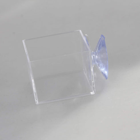 Crapelles 4 Pcs Mini Insect Water Dish, Transparent Plastic Small Reptile Feeding Feeder for Crickets and Worms