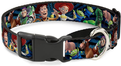 Buckle-Down Dog Collar Martingale - Toy Story Characters Running2 Denim Rays, 1.0 Inch Wide, Fits 9 to 15 Inches