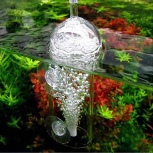 Ailindany Aquarium Air Oxygen Bubbler - Glass Cup with Water Tube and Sucker Air Stone for High Dissolved Oxygen