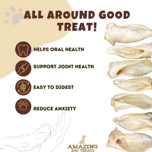 Amazing Dog Treats - Whole Full Size Lamb Ears (50 Pcs/Pack) - Natural Rawhide Alternative Dog Chews