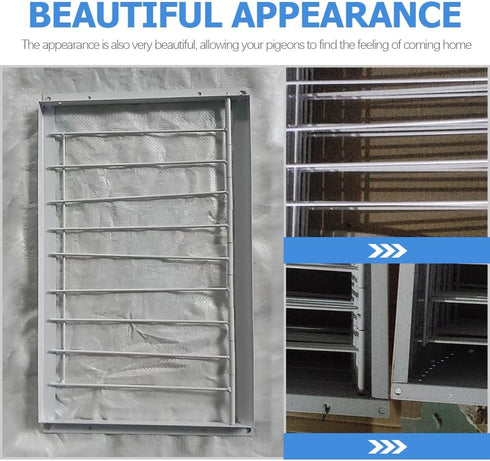 POPETPOP Pigeon Entrance Door, Iron Wire Bird Cage Door for Pigeon Breeding Supplies, White
