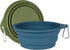 SLSON 2Pack Collapsible Dog Bowl,Integrated Molding Travel Bowl No Plastic Rim Pet Feeding Bowls for Walking Traveling Outdoors,600ML (Navy Blue+Dark Green)