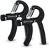 Hand Grip Strengthener Exerciser, 2 Pcs Adjustable Resistance 11-132 lbs Forearm Squeezer for Home Gym (Black)