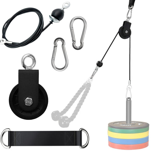 Weight Cable Pulley System - Gym LAT Pull Down and Lift Weight Pulley System Cable Machine Pulley Attachment