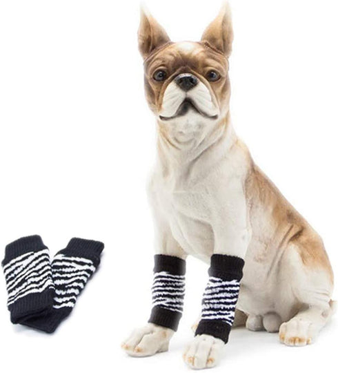 ROZKITCH 4PCS Dog Elbow Pads, Breathable Protective Wrap for French Bulldog, Cocker Spaniel, Beagle, Black L