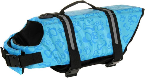 Surblue Dog Life Jacket Flotation Vest, Adjustable Safety Coat for Water Safety at Pool, Beach, Swimming, Medium Blue