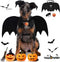 Halloween Dog Costume, Pet Bat Wings for Medium & Large Dogs, Adjustable Bat Wing Cosplay Apparel with Leash and Bells