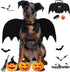 Halloween Dog Costume, Pet Bat Wings for Medium & Large Dogs, Adjustable Bat Wing Cosplay Apparel with Leash and Bells
