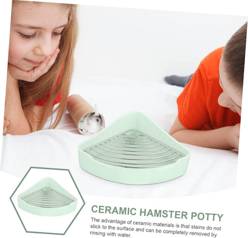 LIOOBO Triangle Rabbit Potty - Nonslip Ceramic Toilet for Small Pets