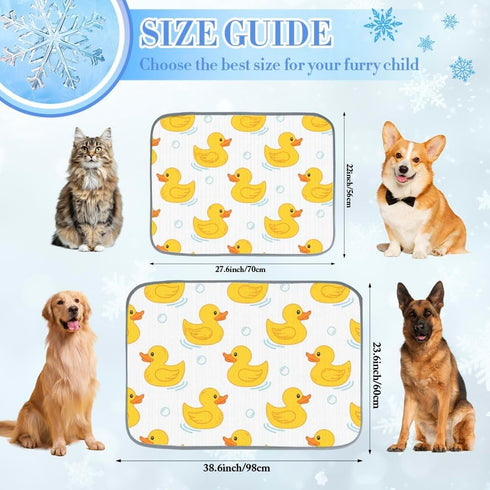 imiBBWQu Summer Summer 27" 22" Cooling Pad Duck Bubble Yellow White Cat Cooling Mat Washable Crate Pad for Dogs Pet Mat