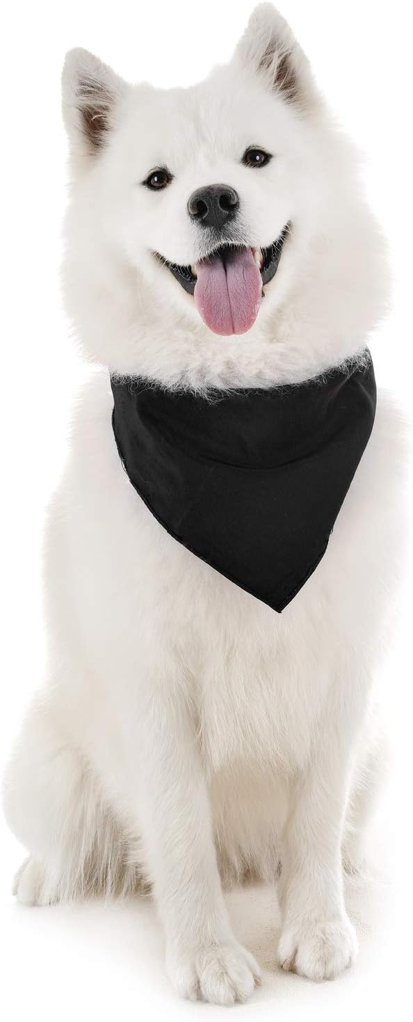 Mechaly Dog Plain Bandanas, 2 Pack, Triangle Bibs for Small and Medium Dogs