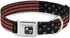 Buckle-Down Seatbelt Buckle Dog Collar - Vintage US Flag Stretch, 1" Wide, Fits 15-26" Neck, Large
