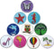 Lot of 10 Golf Ball Markers Assorted Patterns - Soft Enamel Technique