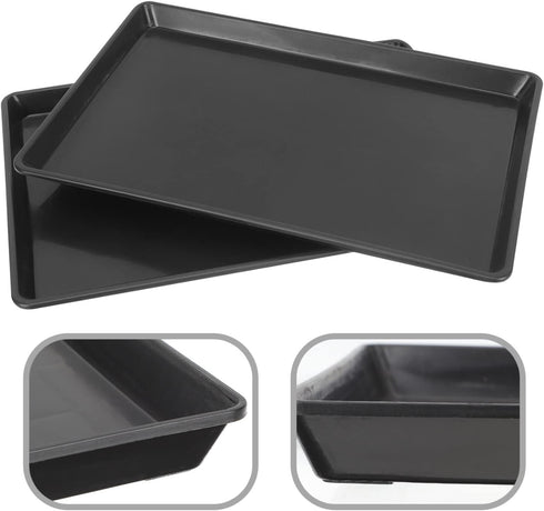 Alipis Bird Toilet Pan: Black Replacement Tray for Bird Cage, Dog Crate, Bunny Cage, 2Pcs Pet Poop Holder