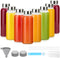 Luxfuel Glass Juice Bottles with Lids 10oz, 8 Pack Reusable Glass Water