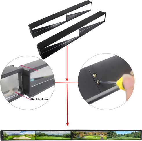 Universal Golf Cart Mirror, 4 Panel Rear View Mirror for EZGO, Club CAR, Yamaha