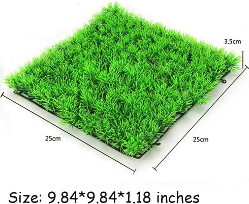 kathson 3 PCS Artificial Plastic Grass Mat Decorations for Freshwater, Saltwater Tropical Fish Tank Decor