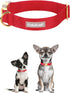 Babole Nylon Dog Collars Red for Small Puppy Dog, Adjustable Soft Comfortable Pet Collars with Safety Metal Buckle for