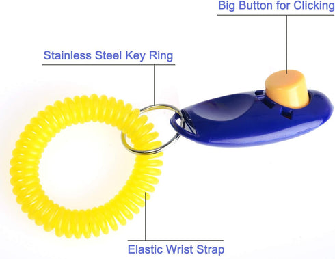Coolrunner 7pcs Universal Animal Pet Dog Training Clicker, 7 Color with Wrist Bands Strap