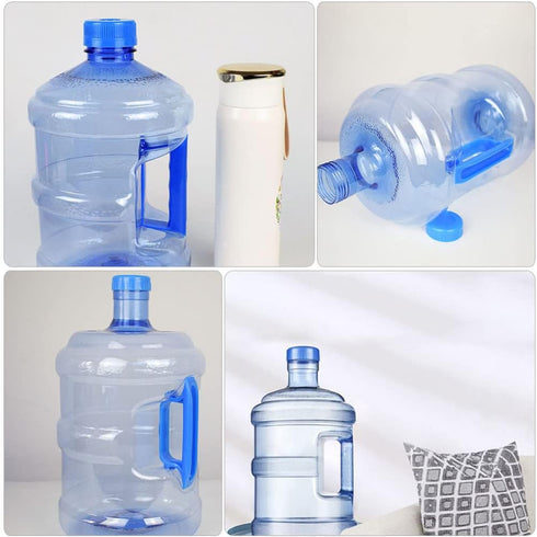 Wakauto Round Plastic Water Bottle with Handle - 2 Gallon Portable Water Jug, Large Capacity Container