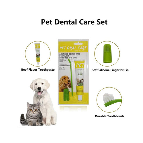 2 Pack Pet Toothbrush and Toothpaste for Dogs & Cats, Soft Silicone Finger Toothbrush for Small Dogs