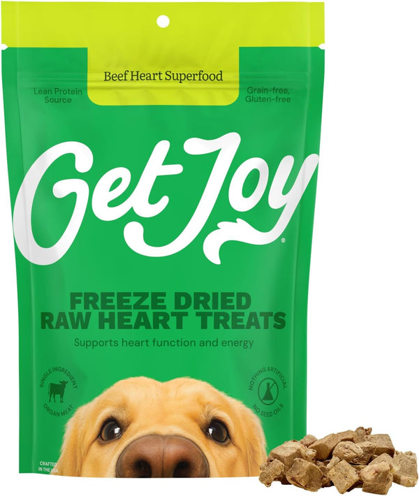 Get Joy Freeze Dried 100% Beef Heart Dog Treats, 4oz | Single
