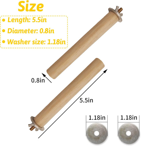 Hamiledyi Bird Perch for Cage, 5 Piece Set Natural Wood Perch for Small and Medium Birds