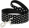 Buckle-Down Dog Leash, Daisies Scattered Black White Yellow, 4 Feet Long, 1.0 Inch Wide