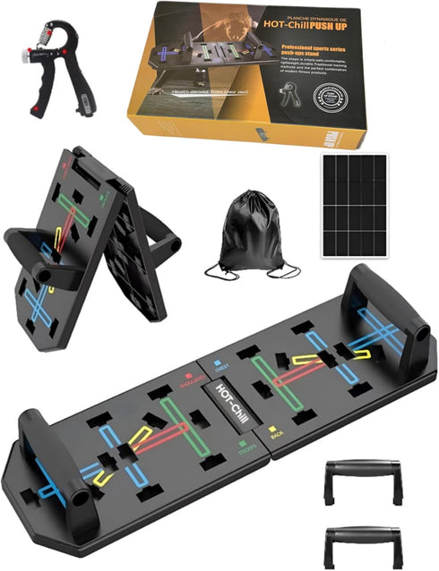 Push Up Board for At Home Workout, Foldable Equipment with Hand Grip for Arms, Chest, Back, and Muscle Growth