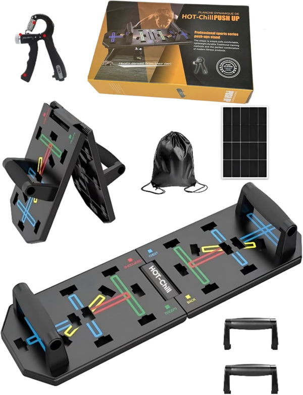 Push Up Board for At Home Workout, Foldable Equipment with Hand Grip for Arms, Chest, Back, and Muscle Growth