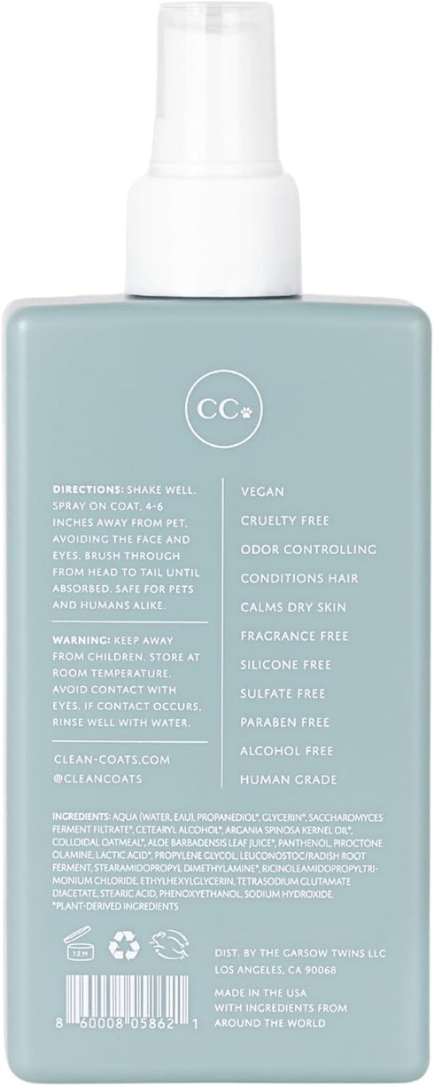 Premium Dog Grooming Spray, Deodorizing and Detangler Spray for Sensitive Skin, Fragrance Free, Made in USA