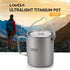 Titanium Cup, Ultralight 750ml Portable Water Mug with Lid and Foldable Handle for Outdoor Camping Cooking Picnic