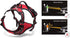 Soft Front Dog Harness, Best Reflective No Pull Harness with Handle and 2 Leash Attachments in Red