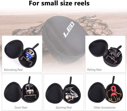 Fishing Reel Protective Case for Baitcasting Drum Spinning Raft Reels, Tackle Storage Bag with Strap