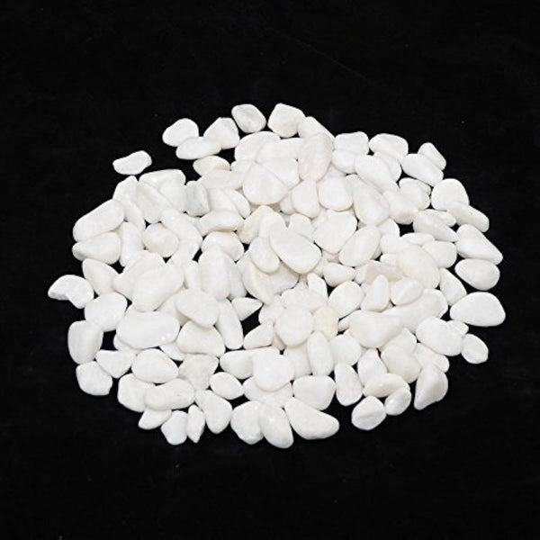 CNZ Polished Snow White 5 Pounds for Plant Aquariums, 0.8-1.5 inch for Landscaping