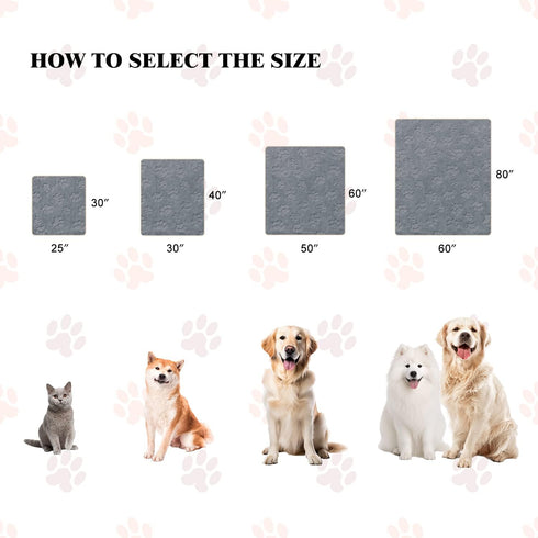 Qeils Dog Blankets for Large Dogs, Waterproof Cat Blanket, Washable Sherpa Fleece Puppy Blanket, Soft Plush Reversible