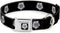 Dog Collar Seatbelt Buckle Winchester Pentagram Repeat Black White 1.0 Inch Wide, 15 to 26 Inches, DC-WSN005-L