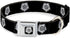 Dog Collar Seatbelt Buckle Winchester Pentagram Repeat Black White 1.0 Inch Wide, 15 to 26 Inches, DC-WSN005-L