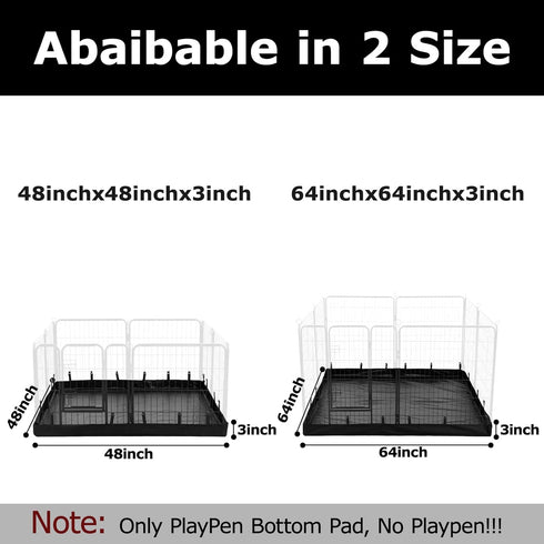 8 24" -48"x48" 600D PJYuCien Rectangle Dog Playpen Bottom Pad - Fits Panels Width Metal Dog Pen Size Oxford Cloth