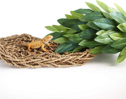 Reptile Plants 12 inches Hanging Silk Terrarium Plant with Suction Cup for Bearded Dragons, Lizards, and Geckos