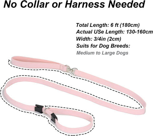 YUDOTE Slip Lead Dog Leash, Soft Corduroy 6 FT Training Leash for Medium Large Dogs, No Pull with Padded Handle - Light